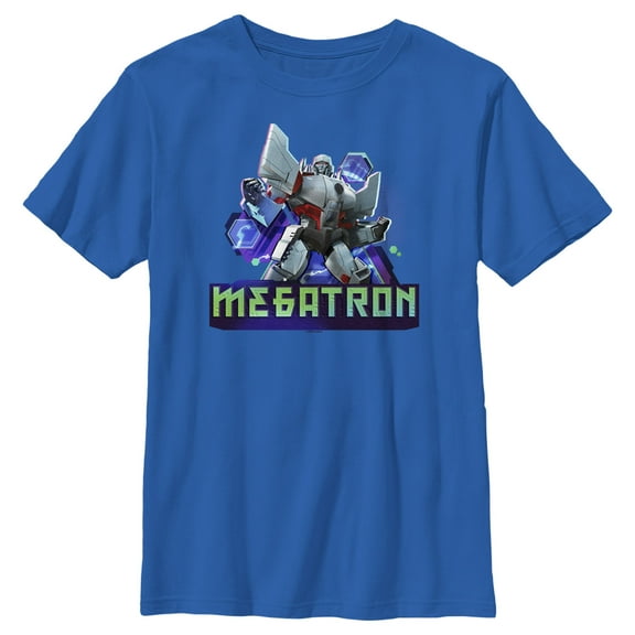 Boy's Transformers: EarthSpark Megatron Badge Graphic Tee Royal Blue X Large