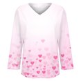thumbnail image 4 of Outfmvch Valentine's Shirt Valentine Tops for Women Valentine's Day Shirts for Women Womens Long Sleeve Blouse Womens Fancy Tops Summer Blouse Womens Fall Blouses Light Pink S, 4 of 5