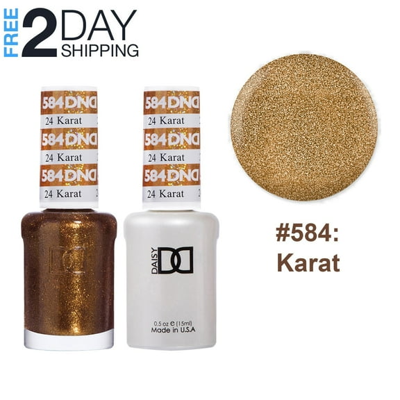 DND Gel Nail Polish & Nail Lacquer Set Soak Off Duo Set - #584 Karat, 0.5 oz