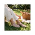 thumbnail image 4 of BLISSFUL STEP Women's Mesh Round Toe Slip on Slides Flats Sandals Beige 7.5, 4 of 6
