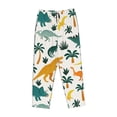 thumbnail image 6 of Uemuo Dinosaurs and Tropical Leaves Pattern Women's Wide Leg Palazzo Lounge Pants with Pockets Light Weight Loose Comfy Casual Pajama Pants-Small, 6 of 9