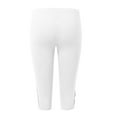 thumbnail image 5 of MNCEKFOD Women's Plus Capri Pants Elastic Midi Waist Sports Lace Yoga Pants Stretch with Pockets Summer Beach Relaxed Fit Comfortable Trousers White XXXXL, 5 of 5