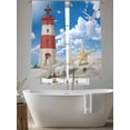 thumbnail image 5 of Sheer Curtains 63 Inches Long 2 Panels, Coastal Beach Lighthouse Blue Sky Rod Pocket Curtain Voile Draperies, Nature Sea Scenery Light Filtering Window Treatment for Living Room Kitchen Bedroom, 5 of 8