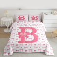 thumbnail image 2 of Feelyou Initial B Letter Twin Comforter Sets, Teen Kid Cartoon Bowknot Bedding Set, 2pcs, 2 of 8