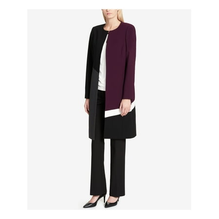 CALVIN KLEIN $119 Womens New 1109 White Color Block Blazer Jacket 6 Petites B+B