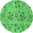 thumbnail image 1 of Ahgly Company Indoor Round Abstract Emerald Green Modern Area Rugs, 7' Round, 1 of 4