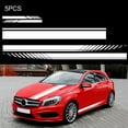 thumbnail image 1 of 5 PCS Universal White Car Racing Body Side Stripe Skirt Roof Hood Decal Sticker for All Cars PVC Decal, 1 of 7