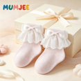 thumbnail image 3 of Miaouyo Toddler Baby Girl Crew Socks Soft Breathable Lace Ruffle Bow Princess Socks, 3 of 7