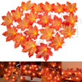 thumbnail image 1 of Fall Decor Thanksgiving Maple Leaves String Lights, 20 LEDs Twinkle Lights Battery Operated, Orange String Light for Thanksgiving Autumn Garland Party Decorations Clearance for Home Outdoor Indoor, 1 of 6
