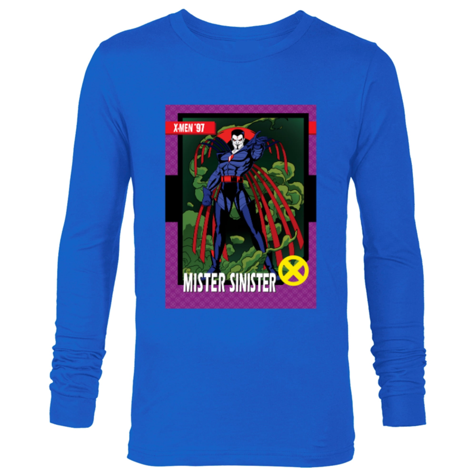 Marvel Studios X-Men ’97 Mister Sinister Retro Trading Card- Long Sleeve T-Shirt for Men - Customized-Navy