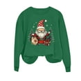 thumbnail image 5 of HOMBOM Sweatshirts for Women Cute Crewneck Christmas Greflying Green Merry Santa Ladies Sweatshirt Pullover, 5 of 6