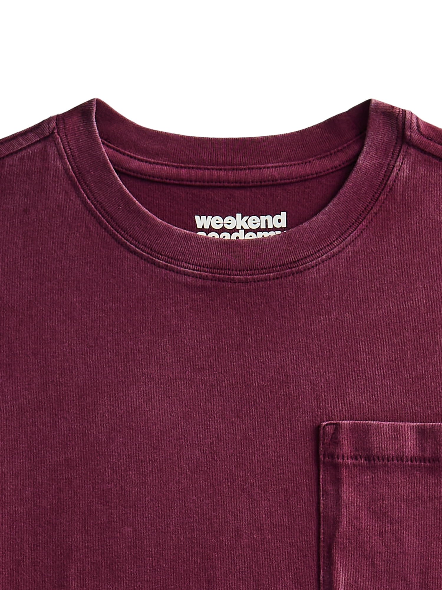 Weekend Academy Boys Washed Pocket Tee with Short Sleeves, Sizes XS-XXL