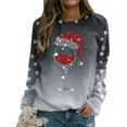 thumbnail image 4 of Fashion Pullover Sweater Tops For Womens Merry Christmas Print O Neck Sweatshirt Round Neck Fit Pullover Tops Casual Long Sleeve Workout Shirts Loose Blouse, 4 of 6