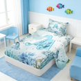 thumbnail image 2 of Manfei Watercolor Underwater Letter A Axolotl Sea Turtle Twin Sheet Sets for Kids Boys and Girls, Nautical Alphabet Print Bedding 3pcs, 1 Flat Sheet, 1 Fitted Sheet and 1 Pillowcase, 2 of 6