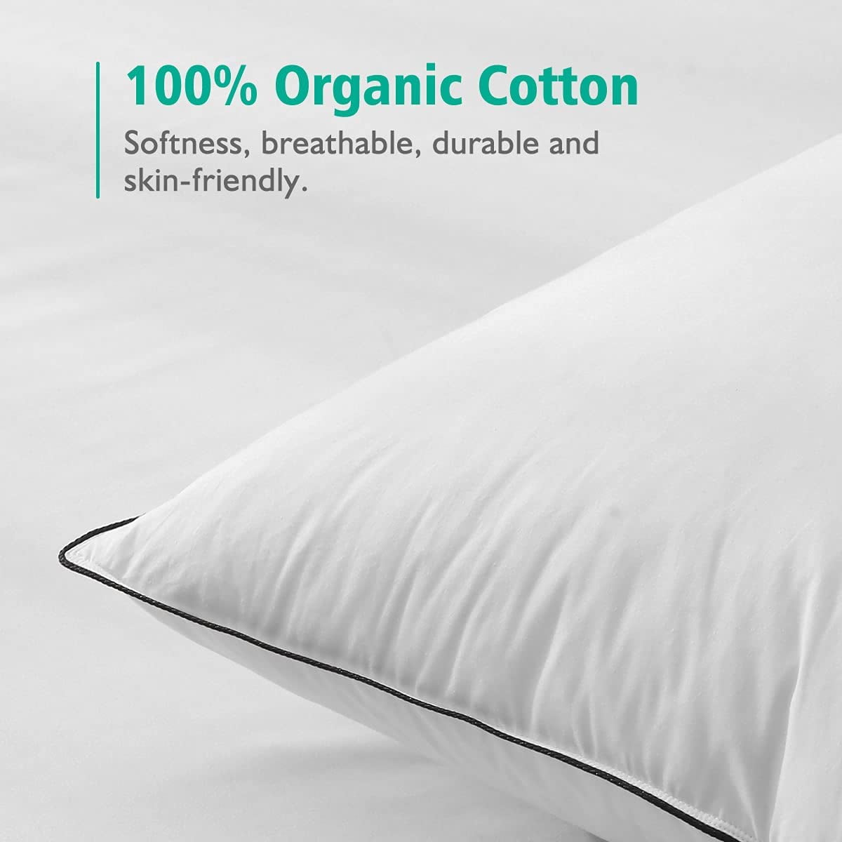SURJDE Goose Feather Down Pillows 2 Pack Soft Bed Pillows for Sleeping 100 Organic Cotton Queen Size Hotel Quality Pillows Insert for Stomach Back Sleepers Walmart