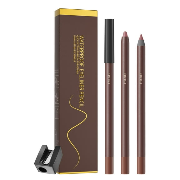 Eyeliner Pencil Waterproof,24 Hr Waterproof Eyeliner Duo Sharpenable Eye Pencil,Long Wearing and Water Resistant,Smooth and Easy to Color 2g
