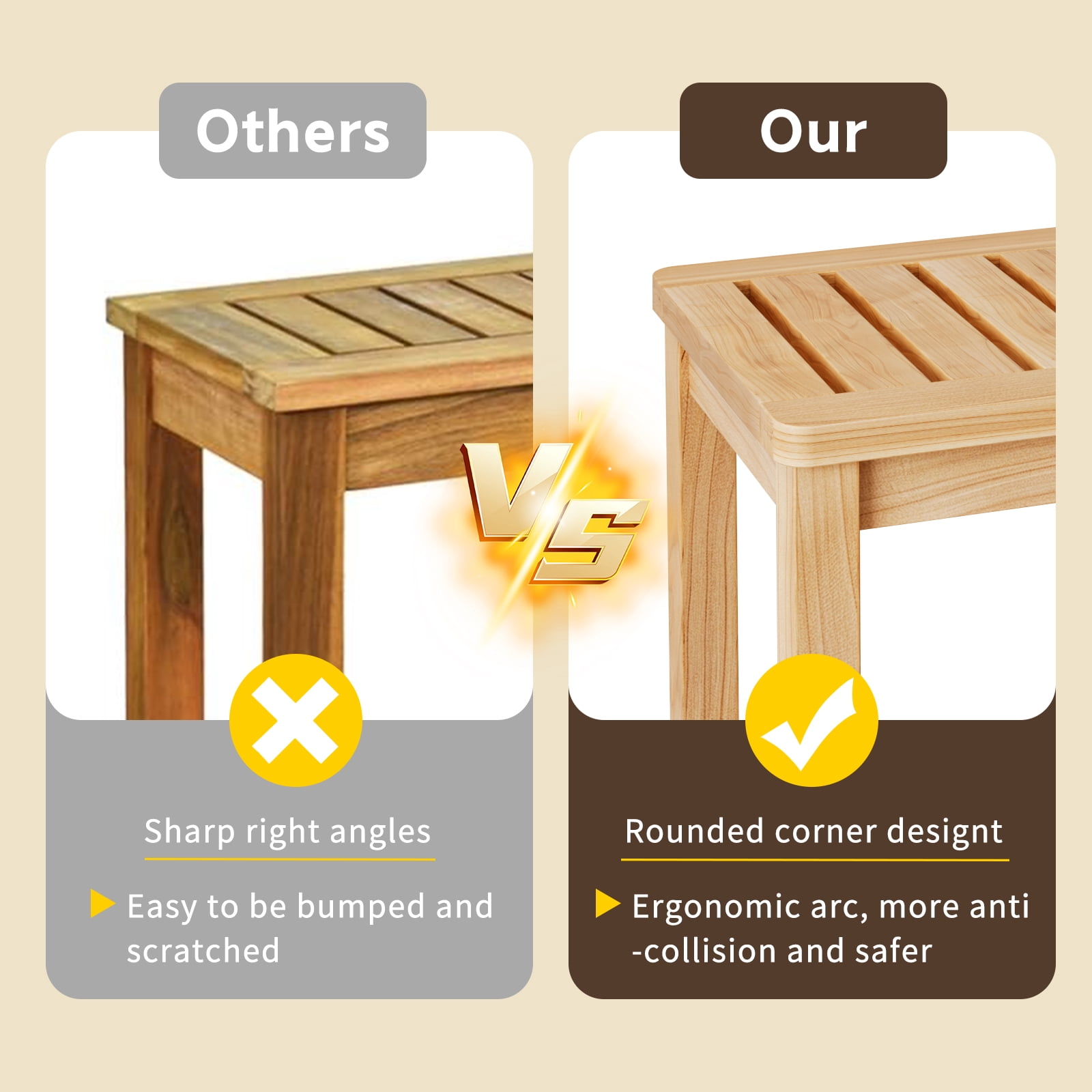 52.1" Outdoor Knot-Free Pine Backless Dining Swimming Pool Beach Bench with Slatted Seat, Modern Bench for Patio, Backyard, Entryway, Hallway, Living Room, Bedroom, Front Door