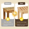 thumbnail image 5 of Outdoor Solid Wood Bench, 52.1" Backless Garden Bench, Knot-Free Pine Wood Slatted Seat, Modern Patio Bench for Poolside, Deck, Entryway, and Indoor Use, Amber Finish, 5 of 11