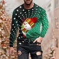 thumbnail image 1 of Blusas y camisas de manga larga con cuello redondo para hombre, estilo casual, cuello redondo, manga larga, camiseta estampada de Halloween, blusa de poliéster para hombre., 1 of 5