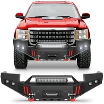 POFENZE Front Bumper Compatible with GMC Sierra 2500/3500 HD 2011-2014 Pickup Truck Bumper with Winch Plate Lights and D-rings