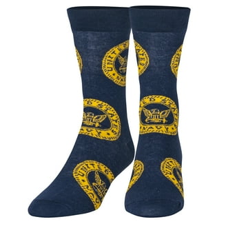 GOLD TOE Mens 4 Pack Navy Graphic Novelty Crew Socks 6-12.5