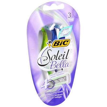 BIC Soleil Bella Sun-Twist Scented 4 Blade Disposable Razor, 3-pack