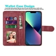 thumbnail image 2 of Wallet Phone Cases for iPhone 13 Pro / 13 Mini / 13 Pro Max, Njjex PU Leather [Wrist Straps] [RFID Blocking 3 Card Slots 3] Flip Folio Wallet Case Cover -Wine Red, 2 of 8