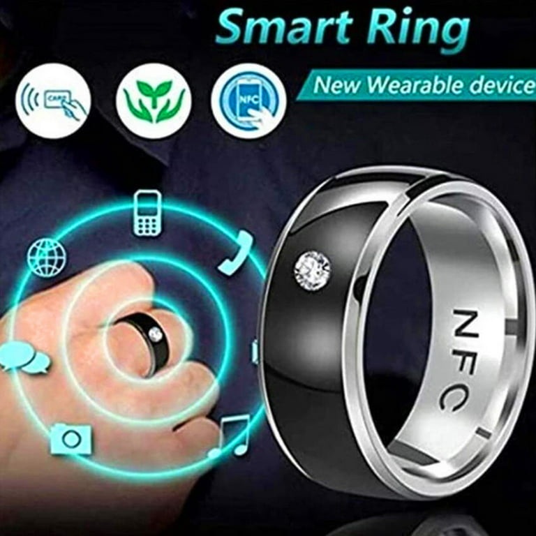 Muxika NFC Rings Mobile Phone Smart Ring, Water Resistant Stainless Steel  Rings for Men & Women, Fashion Rings with NFC Function