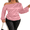 Pink, variant on LYMAYTER ‌‌Women's Elegant Off Shoulder Blouse Satin Long Sleeve Drawstring Hem Comfort Fit Chic Attire
