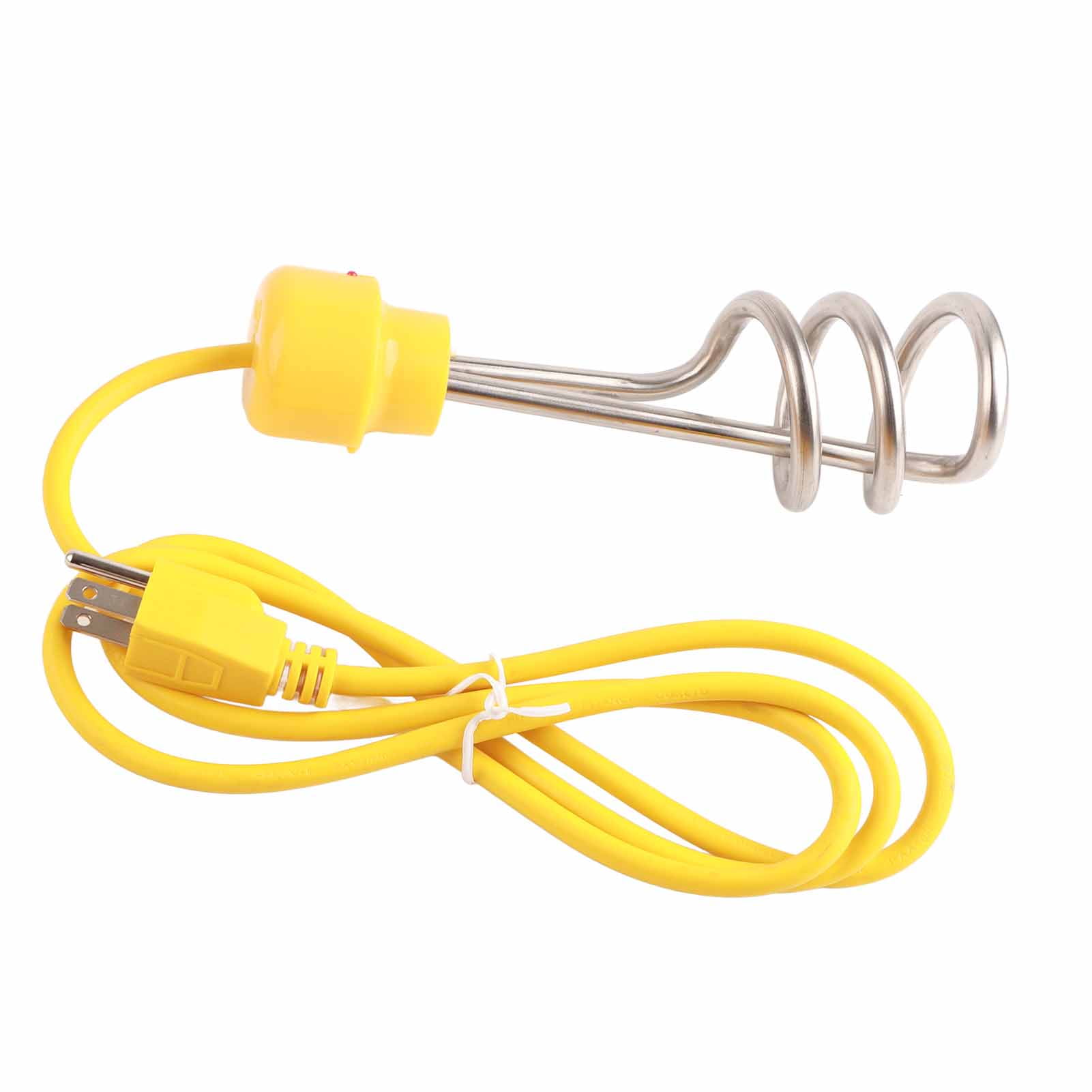 7.9X2.2 Inch Yellow Immersion Water Heater Cord Length 4.9 Feet 1500W Stainless Steel Electric Immersion Heater Portable Immersion Water Heater Suitable For Home Office Travel