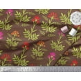thumbnail image 3 of Soimoi Moss Georgette Fabric Leaves & Floral Artistic Fabric Prints by Yard 42 Inch Wide, 3 of 3