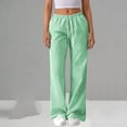 thumbnail image 2 of Hurxie Womens Pants Elastic Waist Floral Lightweight Palazzo Pants for Women Casual Lounge Wide Leg Pants Green,S, 2 of 7