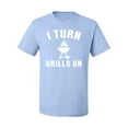 thumbnail image 2 of I Turn Grills On Pop Culture Men's Graphic T-Shirt, Light Blue, Small, 2 of 3