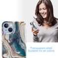 thumbnail image 2 of Marble Pattern Case for iPhone 14, Slim Fit Lightweight Soft Silicone Shockproof Transparent Clear Phone Case with Wireless Charging Magsafe Lens Protection Cover,Marble-B, 2 of 7
