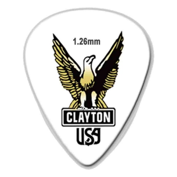Clayton S126 Acetal Polymer Standard Guitar Picks- 1.26 mm - 72 Pieces