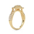 thumbnail image 4 of AFFY Double Halo Shank Engagement Rings for Women, Center 6x4mm Pear and Round cut Lab Created Moissanite Ring In 10K Solid Yellow Gold Size-9.5, 4 of 6
