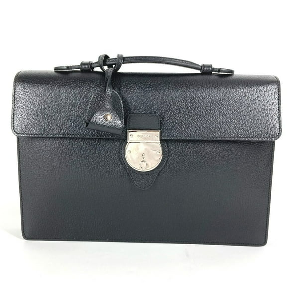 Pre-Owned GUCCI 295256 Logo Business Bag Briefcase Handbag Leather Men's Black (Good)