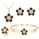 thumbnail image 1 of 4 piezas pulsera anillo de la gota de cuatro piezas de aleación de flores de moda conjunto de pendientes collar conjunto de juegos de joyas, 1 of 8