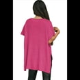 thumbnail image 3 of Suéter Holgado de Corta con Hombros Caídos para Mujer, Color Rosa, Rojo, XL, 3 of 9