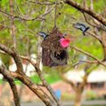 thumbnail image 3 of Cobertizo Paja Corteza Simulada Nido Pájaro Casita para Pájaros Accesorios para Plantas Jardín Bsvklp color Del Techo Del Pájaro Al Azar, 3 of 9