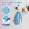 thumbnail image 4 of Okaka 2 Pair Exfoliating Bath Gloves Dual Texture, Heavy Shower Gloves with Hanging Loop for Spa, Massage and Body Scrubs,blue & purple, 4 of 6