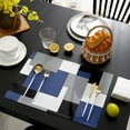 thumbnail image 4 of Navy Blue Placemats Set of 4,Non Slip Washable Table Mats Set, Black Abstract Art Patchwork Table Placemats for Kitchen Dining Table,Wedding Holiday Party Decoration, 4 of 5