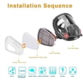 thumbnail image 3 of Respirator Gas Mask Full Face Safety Chemical Dustproof Filter Eye Goggle 7 in 1, 3 of 19
