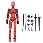 BallsFHK Lucky 13 Action Figure Multi-Jointed Movable 3D Printed Human Body Model Toy Gifts for Him(Red)