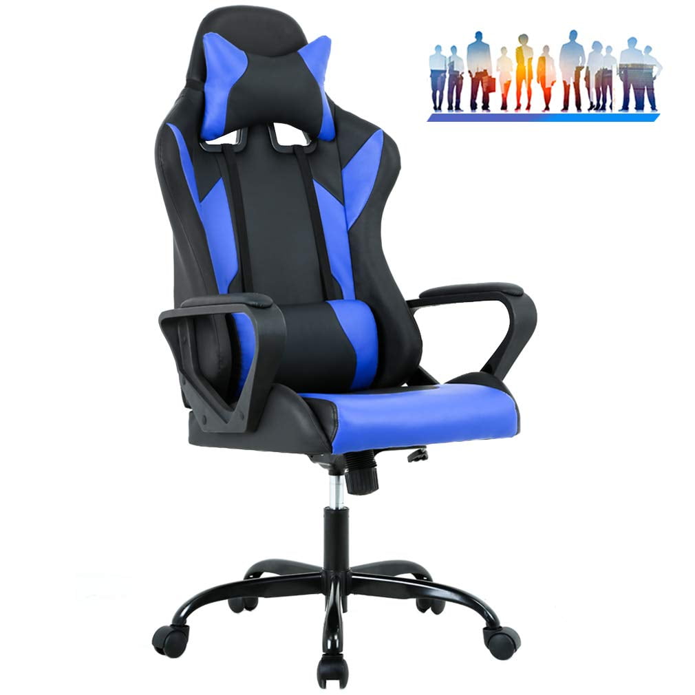 Ergonomic Chair Gaming Chair Home Office Desk Blue Adjustable Seat Chair for Racing and Gaming 