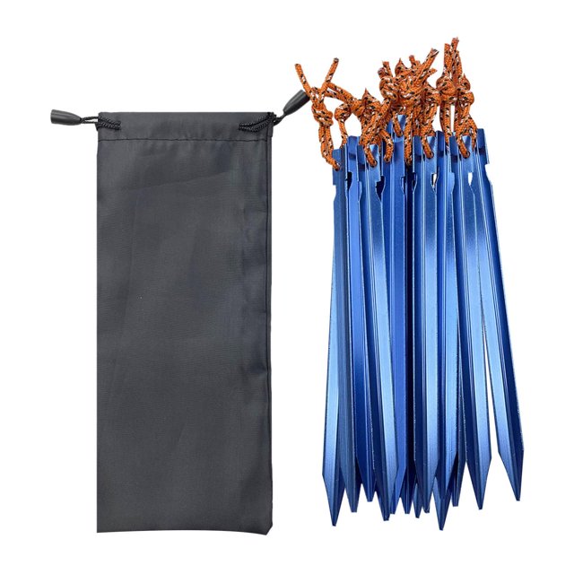 Estacas de tienda de campaña, estacas de Metal de aleación de aluminio para suelo, para viaje, jardinería, desierto 24 Piezas Azul