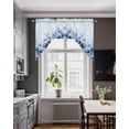 thumbnail image 3 of Blue Blooms Floral Swag Valances for Windows, Small Curtains Drapes, Spring Flowers Botanical Blue Ombre Kitchen Window Curtains Over Sink Window Treatment Valance for Bedroom/Bathroom 56"x36", 3 of 5
