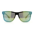 thumbnail image 6 of Kush Premium Mens Shield Horn Rim Mirror Lens Sunglasses Black Brown Yellow Mirror, 6 of 9