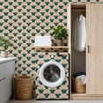 thumbnail image 4 of Peel and Stick Wallpaper 17.7in x 9.8ft White Daisy Floral Seamless Teal Retro Contact Paper Vinyl Waterproof Self Adhesive Wall Paper for Bedroom Shelf Cabinet Renter Friendly, 4 of 8