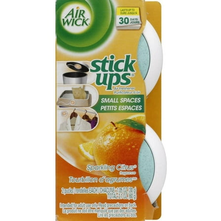 Air Wick Stick Ups Air Freshener, Sparkling Citrus, 2.1 oz, 2 pack
